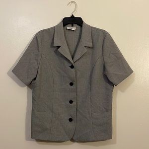 Size 16 Petite Alfred Dunner Houndstooth Button-down Shortsleeved Jacket